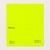 fluorescerend geel visitekaartje (Buitenkant ongevouwen)