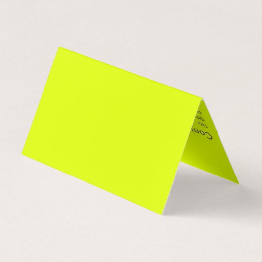 fluorescerend geel visitekaartje (Achterkant)