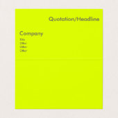 fluorescerend geel visitekaartje (Binnenkant ongevouwen)