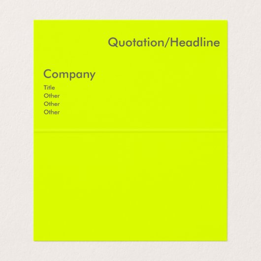 fluorescerend geel visitekaartje (Binnenkant ongevouwen)