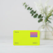 fluorescerend geel - voeg foto toe visitekaartje (Staand voorkant)