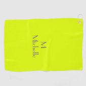 fluorescerend geel - voeg monogram toe & noem golf golfhanddoek (Horizontaal)