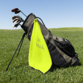 fluorescerend geel - voeg monogram toe & noem golf golfhanddoek (Groen)
