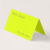 fluorescerend geel - voeg QR-code toe Visitekaartje (Voorkant)
