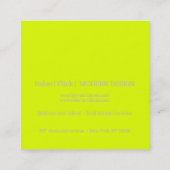 fluorescerend geel - voeg uw logo toe vierkante visitekaartje (Achterkant)