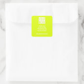 fluorescerend geel - voeg uw vetgedrukte logo toe vierkante sticker (Tas)