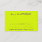 fluorescerend geel - voeg uw vetgedrukte logo toe visitekaartje (Achterkant)