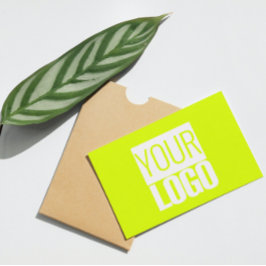 fluorescerend geel - voeg uw vetgedrukte logo toe visitekaartje