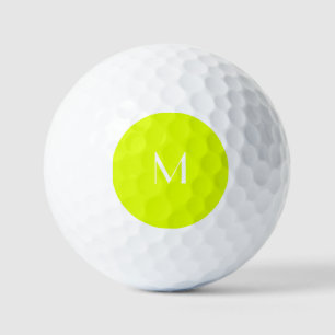 fluorescerend geel - wit monogram golfballen