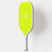 Fluorescerend geel - wit monogram pickleball paddle (Links)