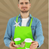 fluorescerend groen - blanco schort