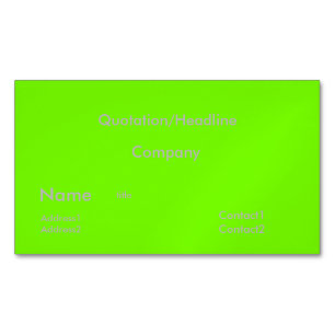 Fluorescerend groen - effen kleur magnetisch visitekaartje