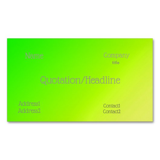 fluorescerend groen-gele gradiënt magnetisch visitekaartje (Voorkant)