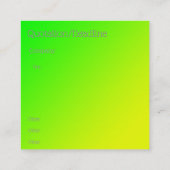 fluorescerend groen-gele gradiënt vierkante visitekaartje (Achterkant)