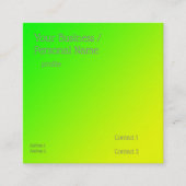 fluorescerend groen-gele gradiënt vierkante visitekaartje (Voorkant)