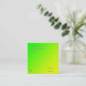 fluorescerend groen-gele gradiënt vierkante visitekaartje (Staand voorkant)