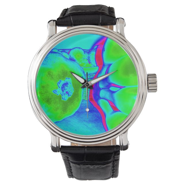 fluorescerend groen horloge (Voorkant)