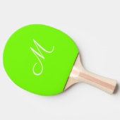 fluorescerend groen - monogrammen tafeltennisbatje (Zijkant)