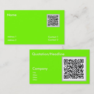 fluorescerend groen - QR-code Visitekaartje