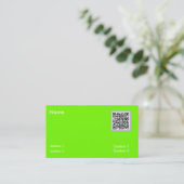 fluorescerend groen - QR-code Visitekaartje (Staand voorkant)