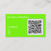 fluorescerend groen - QR-code Visitekaartje (Achterkant)