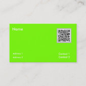 fluorescerend groen - QR-code Visitekaartje (Voorkant)