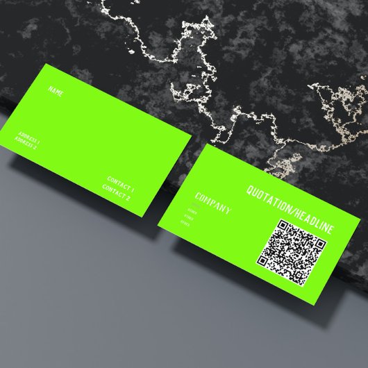 fluorescerend groen - QR-code Visitekaartje