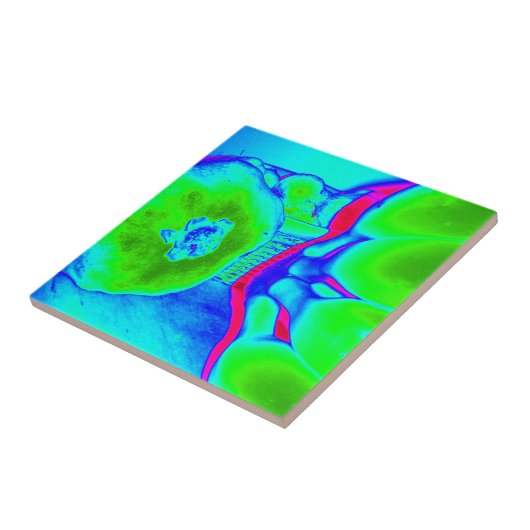 fluorescerend groen tegeltje (Zijkant)