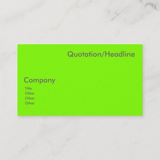 fluorescerend groen - vaste kleur - voeg logo toe visitekaartje (Achterkant)
