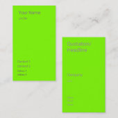 fluorescerend groen verticaal visitekaartje (Voorkant / Achterkant)