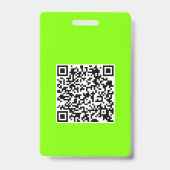 fluorescerend groen - vet lettertype - QR-code Badge (Achterkant)