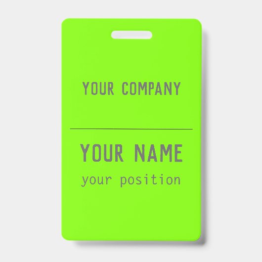 fluorescerend groen - vet lettertype - QR-code Badge (Voorzijde)