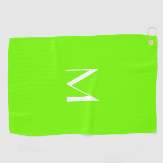 fluorescerend groen - vettig monogram golfhanddoek (Horizontaal)