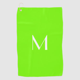 fluorescerend groen - vettig monogram golfhanddoek