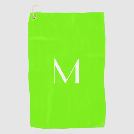 fluorescerend groen - vettig monogram golfhanddoek (Voorkant)