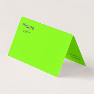 fluorescerend groen visitekaartje