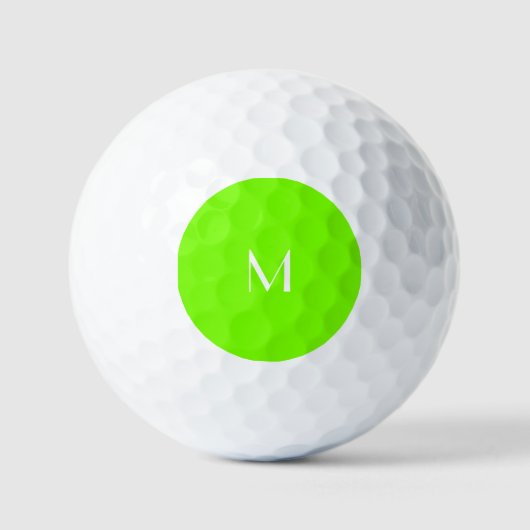 fluorescerend groen - voeg monogram toe golfballen (Voorkant)