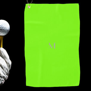 fluorescerend groen - voeg monogram toe golfhanddoek