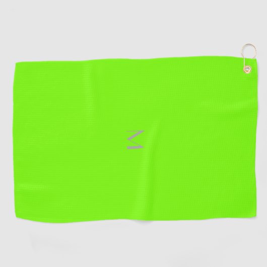 fluorescerend groen - voeg monogram toe golfhanddoek (Horizontaal)