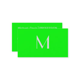 fluorescerend groen - voeg monogram toe visitekaartje