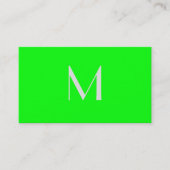 fluorescerend groen - voeg monogram toe visitekaartje (Voorkant)