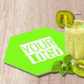 fluorescerend groen - voeg uw logo toe kartonnen onderzetters