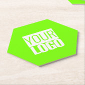 fluorescerend groen - voeg uw logo toe kartonnen onderzetters (Schuin)