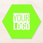 fluorescerend groen - voeg uw logo toe kartonnen onderzetters (Voorkant)