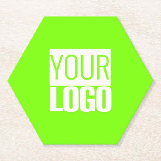 fluorescerend groen - voeg uw logo toe kartonnen onderzetters (Voorkant)