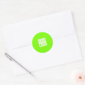fluorescerend groen - voeg uw logo toe ronde sticker (Envelop)