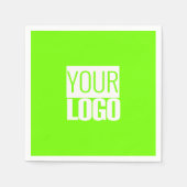 fluorescerend groen - voeg uw logo toe servet (Voorkant)