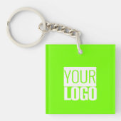 fluorescerend groen - voeg uw logo toe sleutelhanger (voorkant)