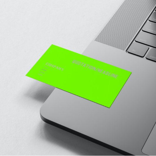 fluorescerend groene effen kleur visitekaartje