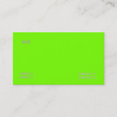 fluorescerend groene effen kleur visitekaartje (Voorkant)